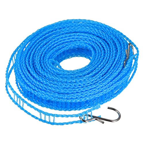 uxcell Portable Clothesline, 32.8ft Nylon Windproof Non-Slip Washing Line Rope for Courtyard Outdoor Travel Camping Laundry Drying, Blue - color: Blue, size: 32.8ft