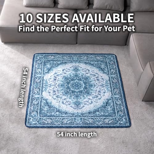 Washable Pee Pads for Dogs, Reusable Puppy Potty Training Pads, Ultra-Absorbent Thick Waterproof Leak-Proof Non-Slip Pads & Mat for Crate, Playpen, Floor, Whelping & Housebreaking , 2 Pack 54"x54" - color: Blue/Multi, size: 54" ×54"(pack of 2)