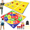 2-in-1 Giant Bean Bag Toss & Large Tic Tac Toe Outdoor Games for Kids Adults-4.5ft Giant Outside Lawn Yard Camping Field Day Games for Kid Family-Backyard Fun Carnival Outdoor Giant Yard Games