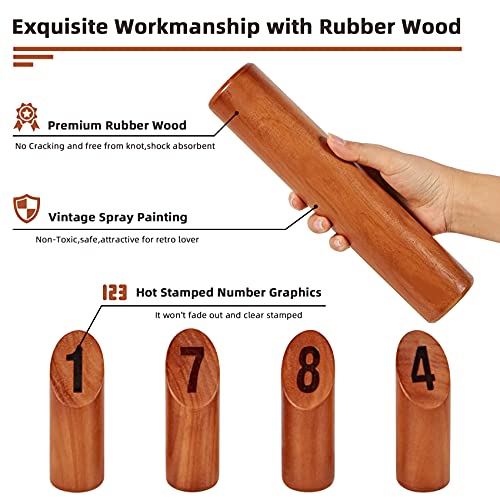 SpeedArmis Wooden Throwing Game, 12 Numbered Block Toss Games Set with Scoreboard & Carrying Case, Indoor Tailgating Bowling Yard Activity‌ for Teens Adults Family