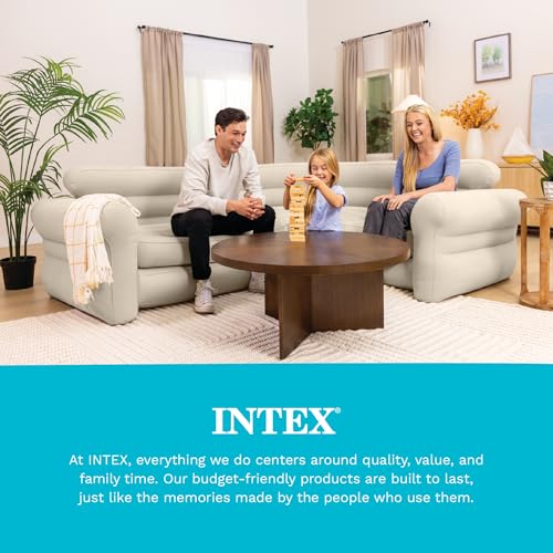 Intex Inflatable Corner Sofa, L-Shaped Couch, Blow Up Air Furniture