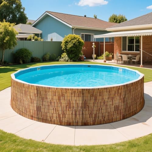 ZNCMRR Reed Fencing Rolls Fencing 4ft High Roll Reed Screen for Balcony Patio Garden Backyard 4FT X 16.4FT Privacy Fence（Brown） - color: 4X16.4 FT Brown, size: 4X16.4 FT
