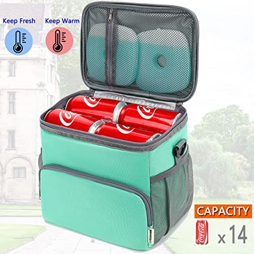 GYEUKHAM Insulated Lunch Bag for Adult/Women/Men, Reusable Large Lunch Box Cooler Soft Tote, Thermal Meal Prep Lunch Pail with Adjustable Shoulder Strap for Picnic/School/Travel/Office, Green - color: Green
