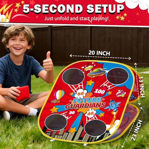 Spider Bean Bag Toss Game for Kids – 3-in-1 Cornhole Board Outdoor Toys for Toddlers, Family Fun Games for Beach & Yard, Birthday Easter Gifts for Ages 3 4 5 6 7 8-12 Year Old Boys Girl