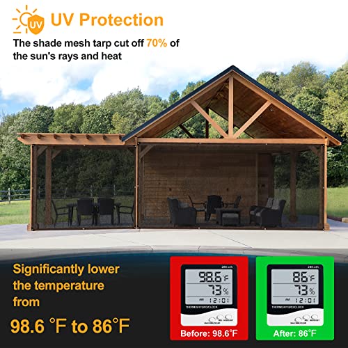 UCINNOVATE 10x13 FT Sunblock Shade Cloth 70% Sunshade Fabric Mesh Tarp with Grommets, Durable Shade Net UV Resistant Sunscreen for Plants, Shade Mesh Netting for Greenhouse Awning Pergola Dog Kennel - color: 70% Shading Rate, size: 10X13FT