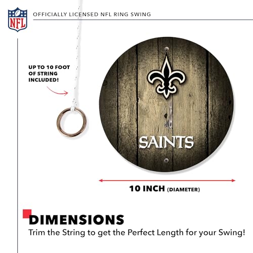 Solid Wood NFL Hook & Ring Toss Set with Direct Print HD Team Graphics – Easy Hang Hook and Ring Toss Target – Great Gift for Any Football Fan! Ring Toss Family Game for a Game Room
