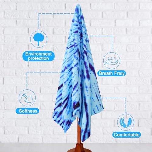 2 Packs Oversized Beach Towels Set 36 x 72 in Boho Extra Large Soft Big XL Clearance Swim Pool Towel Bulk for Adults Women Men Essentials Cruise Accessories Must Haves Vacation Stuff Necessities - color: 2 Packs Blue Boho