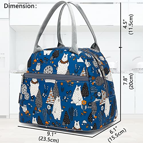 FlowFly Insulated Lunch Cooler Bag - Tote Bag Organizer for Women/Men, Owl - color: Owl