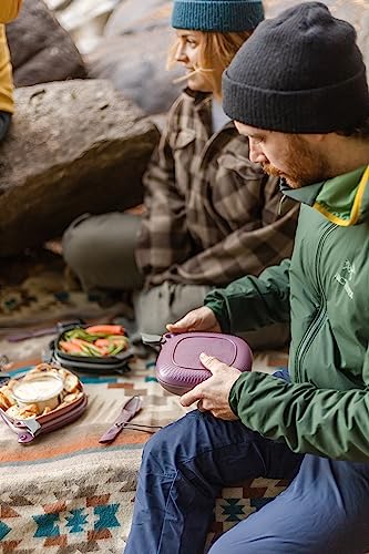 UCO Recycled ECO 5-Piece Camping Mess Kit with Bowl, Plate, Switch Spork Utensil Set - color: Plum Purple
