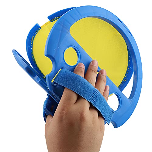 VINGVO Toss and Catch Ball Set, 21x20cm ABS Children's Toss and Catch Game, Outdoor Hand Ball Game, 4 Balls for Kids, Develops Hand Eye Coordination Skills (Blue)