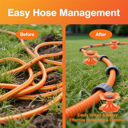 10 Inch Garden Hose Guide Heavy Duty Hose Guide Spike Hose Guide Stake For Garden Decorative, Lawn & Patio, Plant & Flower Bed Protection 2 Pack