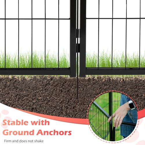 FDW Dog Playpen Dog Pen Dog Kennel 32 Panels 24 Inch Height Indoor Outdoor Folding Metal Portable Puppy Exercise Pen Heavy Duty Dog Fence for Yard Camping,Black - style: 32 Panels