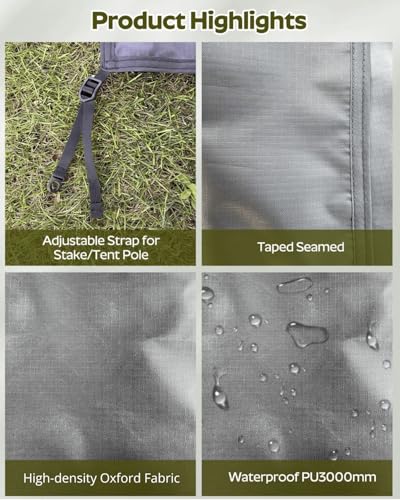 Premium Tent Footprint, PU3000, Oxford Ripstop Fabric, Durable,Tarp Ground Sheet for 2 Person Backpacking Tent Floor Protector for Hiking, Camping, Beach and Picnic (Rectangle(90.6" L x 59" W)