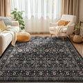 Ruaruarug Area Rug Non Slip Machine Washable Ultra Soft Living Room/Bedroom/Kitchen/Outdoor/Classroom Black Grey, 5'×7' - color: Dark Grey, size: 5' x 7' (Rectangular)