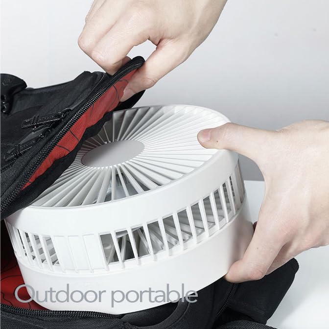 Foldable Fan Pedestal for Bedroom, Super Quiet, Portable Fan Rechargeable, Remote Control, for Office, Camping, Adjustable height, Floor and Table Suitable,8", White - color: white