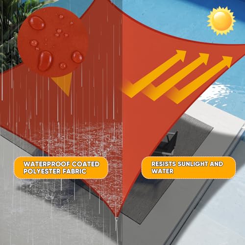 Shade&Beyond Waterproof Sun Shade Sail, UV Block Sun Shades Outdoor, Shade Canopy for Garden Patio Backyard Lawn Deck, Rust Red,8'X10' Rectangular - color: Rust Red, size: 0 8' X 1 0', style: Rectangle