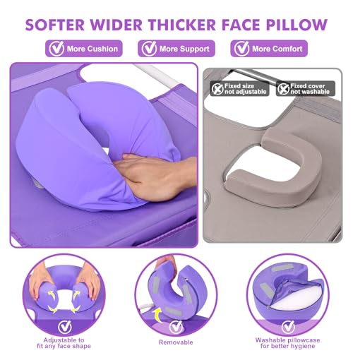 Oversized Extra Wide Tanning Chair with Sun Canopy Face Hole Padded Adjustable Washable, Heavy Duty Layout Folding Lounge Chair for Outside Beach Reading Sunbathing, UPF 50+, XL, Plus Size, 330 LBS - color: Purple, size: Oversized