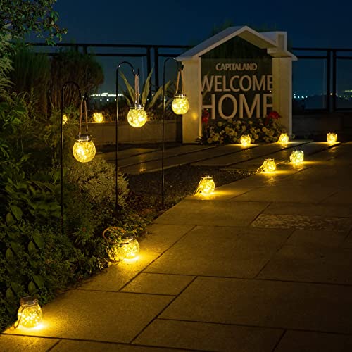 ROSHWEY Solar Lantern Gifts for Women, 2 Pack Hanging Garden Decor Lights Outdoor Waterproof with 30 LED for Halloween Christmas Easter Gift, L Size - size: L Size, 2 Pack