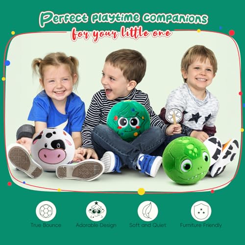 VangeBow Silent Indoor Soccer Balls for Toddlers 1-3, Inflatable Soft Plush Baby Toddler Soccer Ball Toys Gifts for 1 2 3 4 5 Year Old Boy Girl First Birthday Gift (Christmas Tree, Pump Include) - style: Christmas Tree