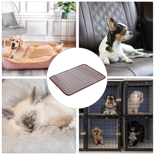 Puppy Cooling Pad - Pet Summer Mat, Gel Comfort | Pressure-Activated Dog Cushion, Portable Sofa Blanket, Washable Crate Rest, Lightweight Kennel for Hot Weather - color: Coffee, size: XS