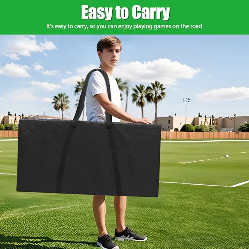 Nova Microdermabrasion 4x2Ft or 3x2Ft Solid Wood Cornhole Game Board with 8 Bean Bags and Carrying Case for Outdoor Yard Beach Lawn Party Backyard - style: Regulation Size 4×2ft