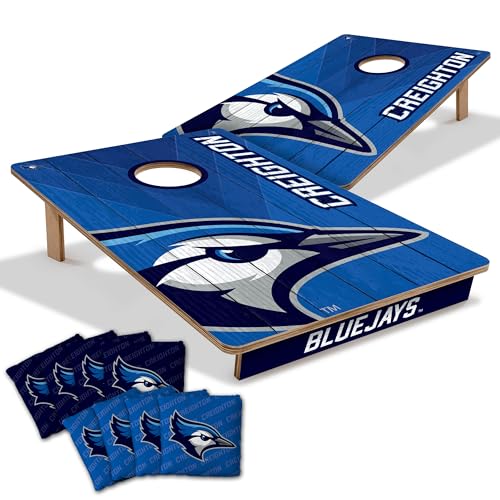 YouTheFan NCAA 2’ x 3’ Wood Cornhole Game with Logo Bags - color: Creighton Bluejays, size: 2' X 3'