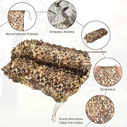 Camo Netting Camouflage Netting 6.5ft×10ft,10ft×10ft, 20ft×20ft,with Mesh Backing, Hunting Blind Nets, Sunshade Canopy, Army Tarp Fence Net for Party Decoration, Photograph and Car Cover - color: Dry Grass, size: 10ftx13ft