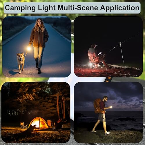 Tent Lights for Camping, Rechargeable Camping Lights for Tent, Camping Tent Light RGB Lights with 8 Light Modes IP65 Waterproof Magnetic Function for Outdoor Emergency Fishing Tent(Black) - style: LY01 Black