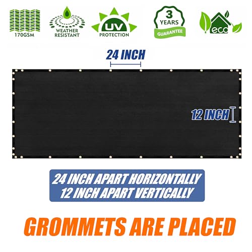 Amgo Black 4' x 5' Fence Privacy Screen, Commercial Standard Heavy Duty Windscreen with Bindings & Grommets, 90% Blockage, Cable Zip Ties Included (We Make Custom Size) - color: Black, size: 0 4' x 0 5'