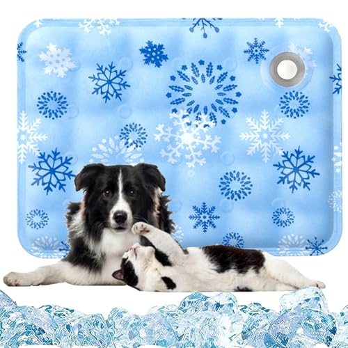 Upgraded Dog Cooling Mat 23.62” x 19.68” Pet Summer Self-Cooling Pad Easy Washable Comfortable Cooling Sleeping Bed for Dogs and Cats (L for Pets Under 44lb)
