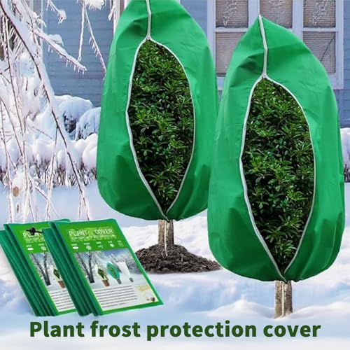 Heavy-Duty Plant Cover with Zipper, Frost Protection Windproof Waterproof Reusable Garden Blanket, Winter Plant Frost Protection Covers for Shrubs, Trees & Outdoor Plants