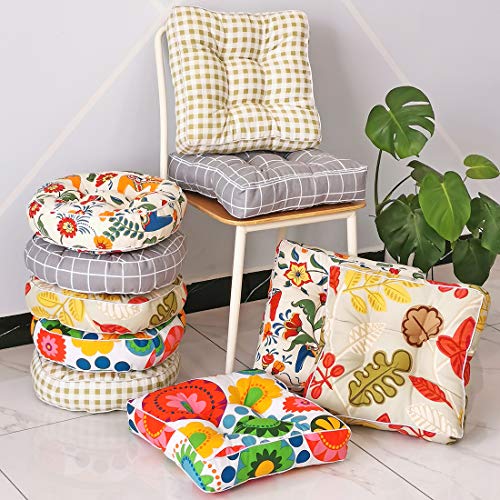 vctops 1PC Indoor Outdoor Bohemian Square Chair Cushion Seat Pad Floor Cushion Pillow (Grid Blue 1, 18"X18") - color: Grid Blue 1, style: 18Inchx18Inch/45x45cm