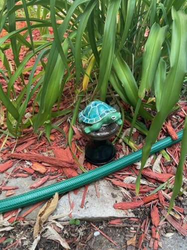 OKaucheeky Decorative Heavy-Duty Steel Rolling Hose Guide Turtle, 100% Handcrafted, Made in the USA by a Women-Owned Small Business, Each is One-of-A-Kind Hand-Painted