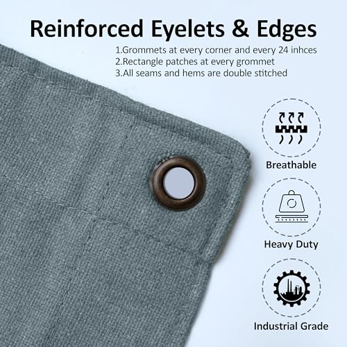 Zuperia Heavy Duty Canvas Tarp (8' x 10' ft - Pack of 2) with Rustproof Grommets, UV Resistant & Tear Resistant Multipurpose Tarpaulin Cover for Outdoor, Industrial & Commercial Use (Grey) - color: Gray, size: 8' x 10' ft - 2 Pack