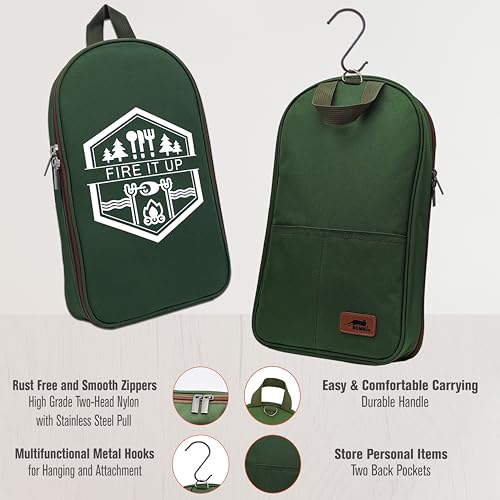 BOMKI Grilling and Camping Cooking Utensils Set for The Outdoors BBQ - Camping Utensil Set Kitchen Set Cookware Accessories Glamping Essentials Camp Stuff Camp Cooking Set (Green Pro) - style: Green Pro