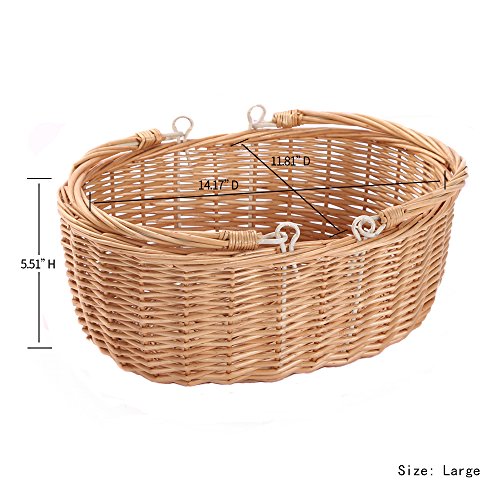 Wicker Picnic Baskets with Handles.Kingwillow. (Natural) - color: Natural