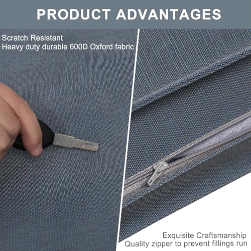 Dog Bed Covers Replacement Washable, Waterproof Dog Bed Cover with Zipper, 30Lx20Wx3H inch Durable Oxford Pet Bed Cover for Outdoor/Indoor Use, Cover Only, Blue-Gray - color: Blue-Gray, size: 30*20*3 inch