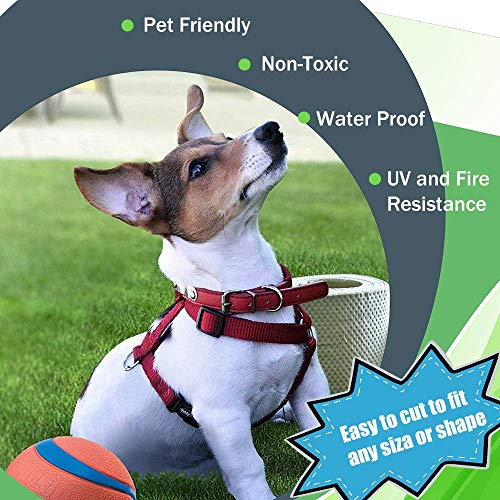 Artificial Grass Turf Faux Grass for Dog Thick Realistic Turf Rug Indoor Outdoor Carpet Garden Lawn Landscape Rubber Backed with Drainage Holes,1.38inch Pile Height,1Feet X 28Feet - size: 1 Feet X 28 Feet