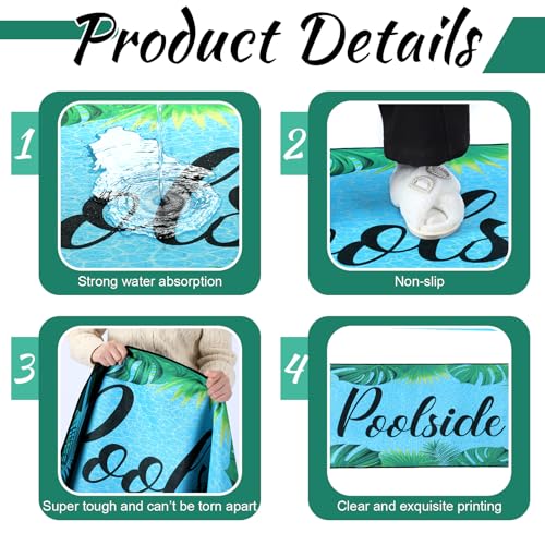 Tinideya Poolside Non Slip Mat Walk Pool Mats for Floor Outdoor Rubber Mats with Drainage Outdoor and Indoor Dock Safety Pool Mat (24" X 68") - size: 10" x 12" (Rectangular)