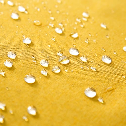 MIULEE Pack of 2 Decorative Outdoor Solid Waterproof Throw Pillow Covers Faux Linen Garden Farmhouse Cushion Cases for Summer Patio Tent Balcony Couch Sofa 18x18 Inch Mustard Yellow - color: Mustard Yellow, size: 18" x 18" (Pack of 2)