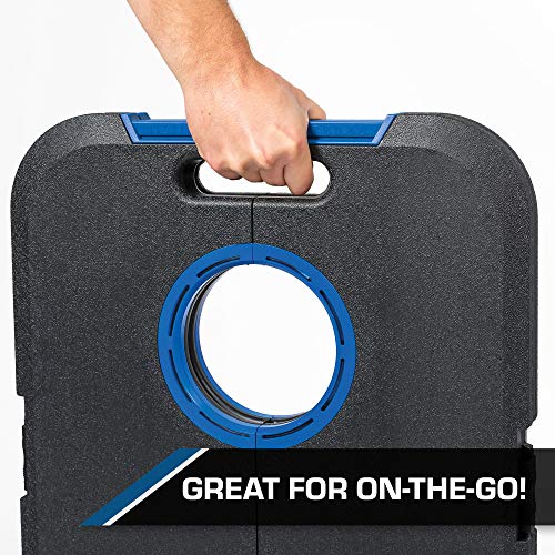 EastPoint Sports Go! Gater Cornhole – Light-Up and Travel Versions – Easy Storage & Light-Weight – Perfect for Outdoor and Indoor Play - style: Light-Up Board - Black/Blue