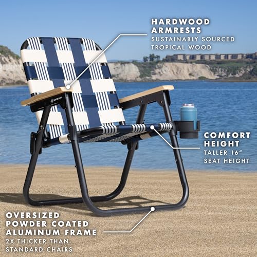 GoSports WOVN Beach Backpack Chair - 9 Styles Available - Premium Folding Camping Chair - color: Lido