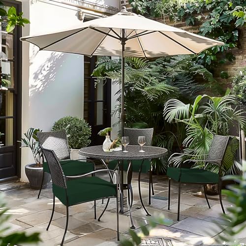Favoyard Patio Chair Cushions 18.5 x 16 x 3 Inch Waterproof Outdoor Seat Cushions for Patio Furniture 3-Year Color Fastness Garden Sofa Couch Chair Pads with Handle & Adjustable Straps Set of 2, Green - color: Green, size: 18.5 x 16 x 3 In