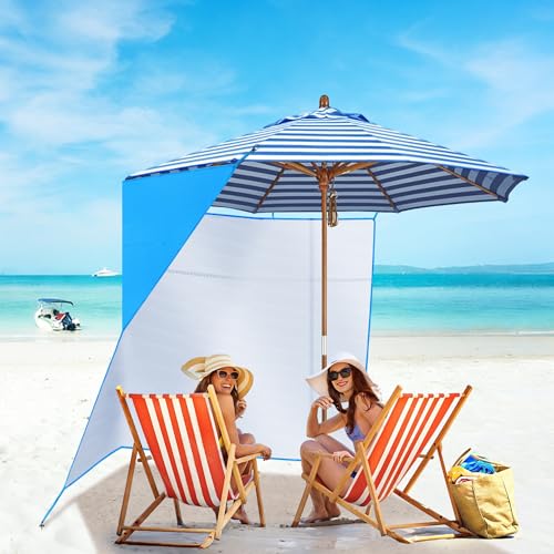 Bylion Large 5.9 x 9.8ft Umbrella Side Shade-UPF50+ Sidewall Accessory for Portable Beach Umbrella Removable Shelter Wall to Block Sun, Wind, & Rain - Waterproof SunWall for Universal Canopy Sunshade