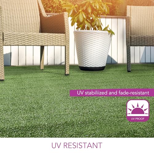 iCustomRug Synthetic Grass Rug – 6 x 17ft Lawn Green Turf Carpet for Patios, Yards, Boats, Camping – Indoor/Outdoor Use - color: Green, size: 6 X 17ft
