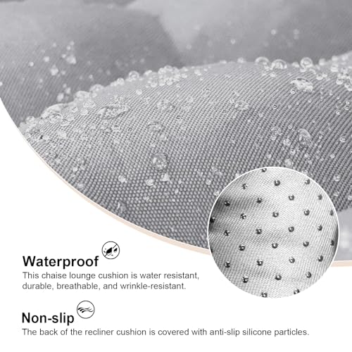 ERWUDEling Lounge Chair Cushion 67 x 19 Inch, Outdoor Chaise Lounge Cushion 4" Thick Waterproof Replacement Cushion for Patio Furniture, Zero Gravity Chair Pad with Ties, Non-Slip, Washable (Gray) - color: Gray, size: 67x19x4 inch