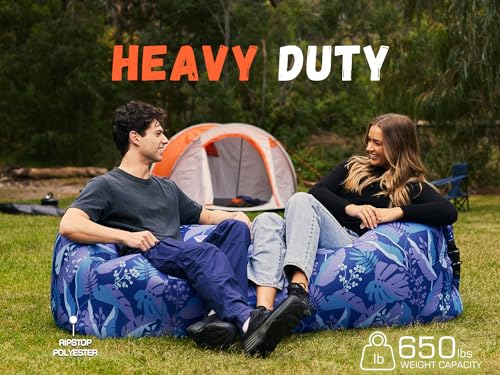 WEKAPO Inflatable Couch Air Lounger Chair - Camping & Beach Accessories, Portable Blow up Sofa for Hiking, Lawn, Indoor/Outdoor Movies & Music Festivals. Lightweight and Easy to Set Up Air Hammock - color: B Palma