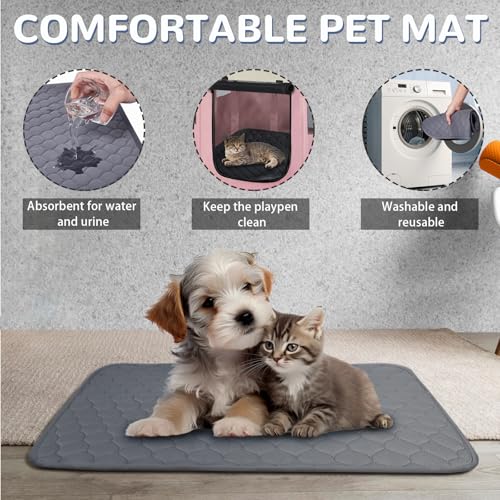 Portable Dog Cat Playpen with Waterproof Pad,Collapsible Pet Puppy Kitten Crate,Foldable Small Animals Kennel Cage for Indoor Outdoor Travel Camping,Water-Resistant Breathable Shade Cover (Pink M) - color: Pink, style: Medium(32*24*22)