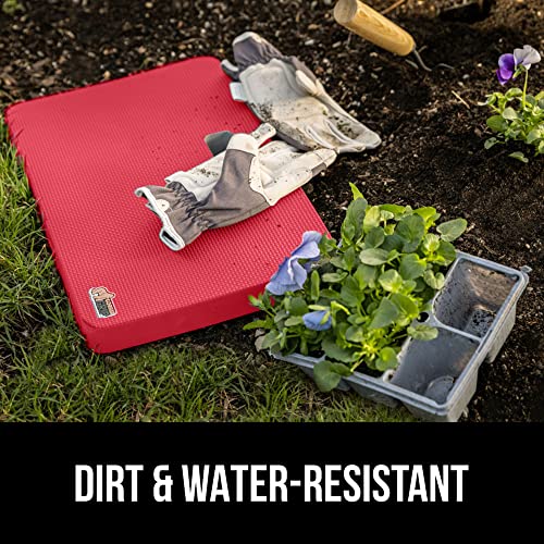 GORILLA GRIP® Extra Thick Patent Pending Soft Foam Kneeling Pad, Supportive Large Cushion Knee Pads for Gardening, Baby Bath Time, Dirt and Water Resistant, Workout and Garden Supplies, 17.5x11, Red - color: Red