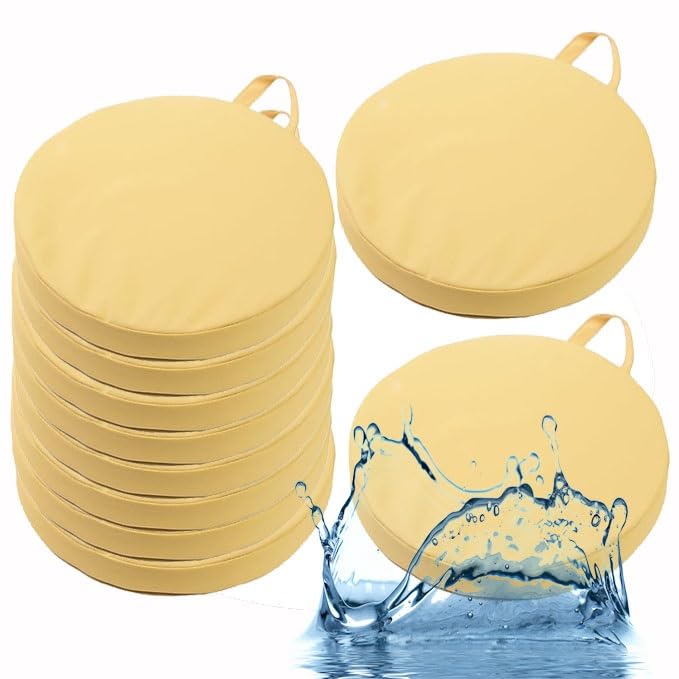 Waterproof PU Outdoor Seating Cushions Square/Round Flexible Seating Floor Cushions with Handle, Portable Classroom Seating Handles, Chair Pads/Cushion Stackable for Classroom(18,10pcs:30cm/12in) - color: 18, size: 10pcs:30cm/12in